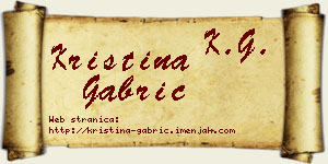 Kristina Gabrić vizit kartica